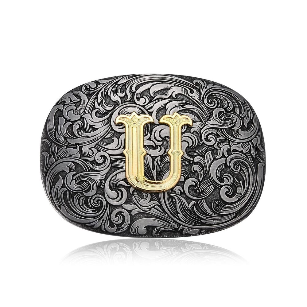 9110 Western Cowboy Belt Buckle Initial Letters ABCDEFG to Z Belt Buckle